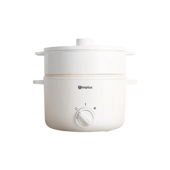 ELECTRIC COOKING POT 010 DOUBLE HANDLE WITH STEAMER 3L WHITE EU