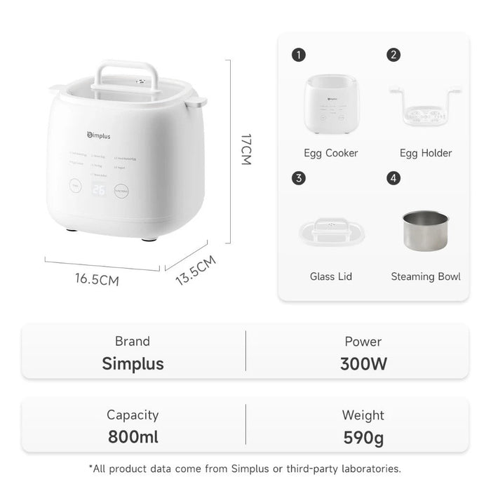 EGG COOKER 006 700ML W/STEAM WH