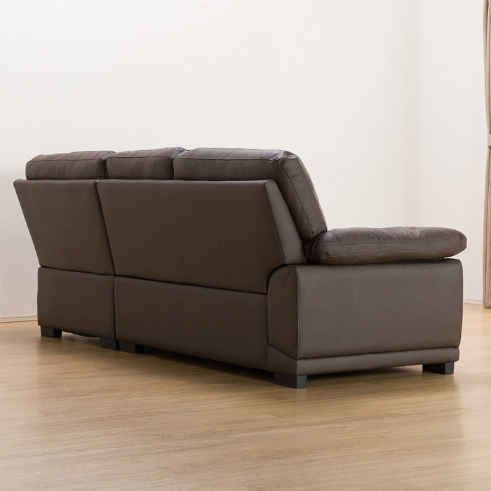 Corner Sofa Wall3-KD LC Leather-C1 DBR