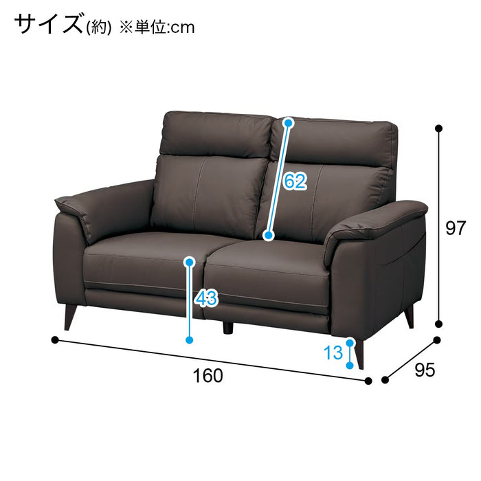 2S-SOFA LB07 LEATHER DBR