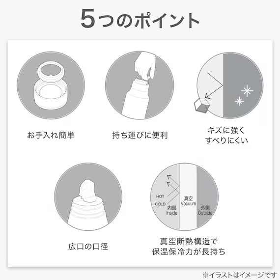 STAINLESS BOTTLE WITH HANDLE AW-530 WH