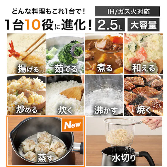 IH POT WITH STEAMER 2.5L BE