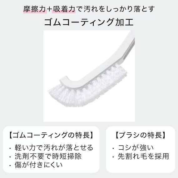 RUBBER COATED MINI BATH BRUSH WH