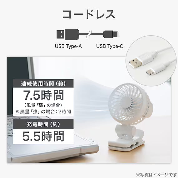 MINI CLIP FAN HF386NG-WH