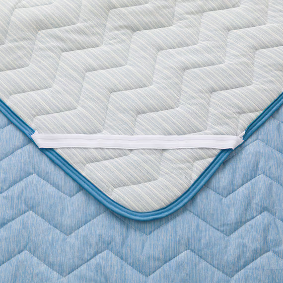 REVERSIBLE PADDED SHEET TOPPER N COOL WSP K BL S2503