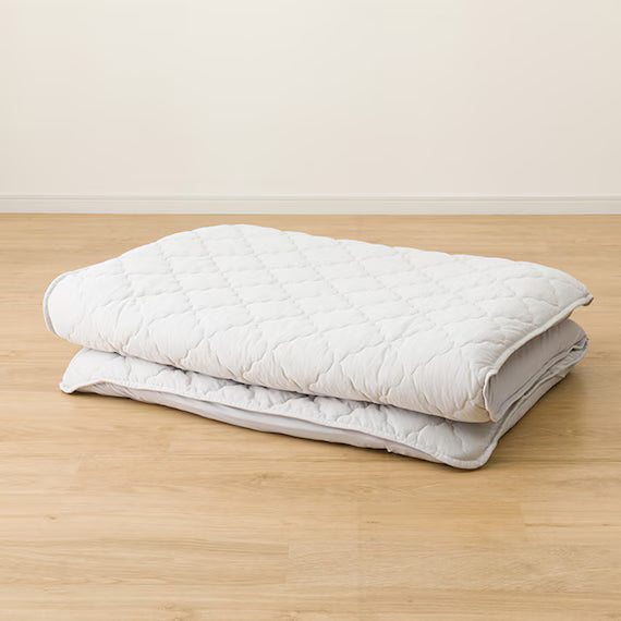 REVERSIBLE FITTED SHEET TOPPER N COOL Q GY S2501