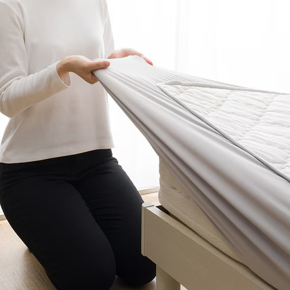 REVERSIBLE FITTED SHEET TOPPER N COOL Q GY S2501
