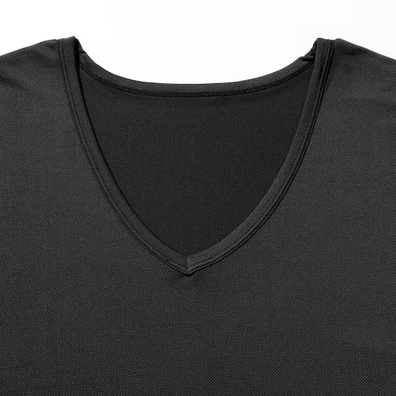 MENS COOL VNECK TSHIRTNE MESH BK M