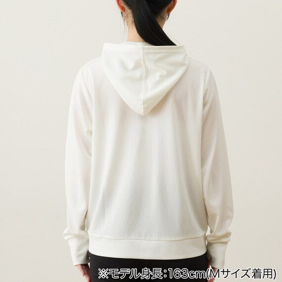 WOMENS UV CUT COOL HOODIE NE MESH WH M