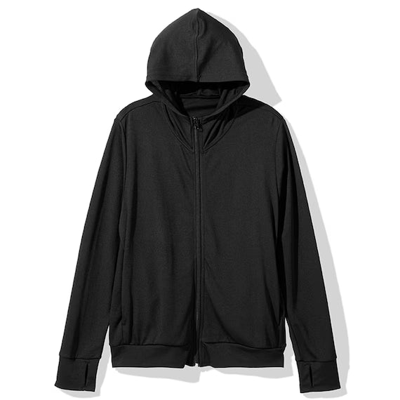 MENS UV CUT COOL HOODIE NE MESH BK M
