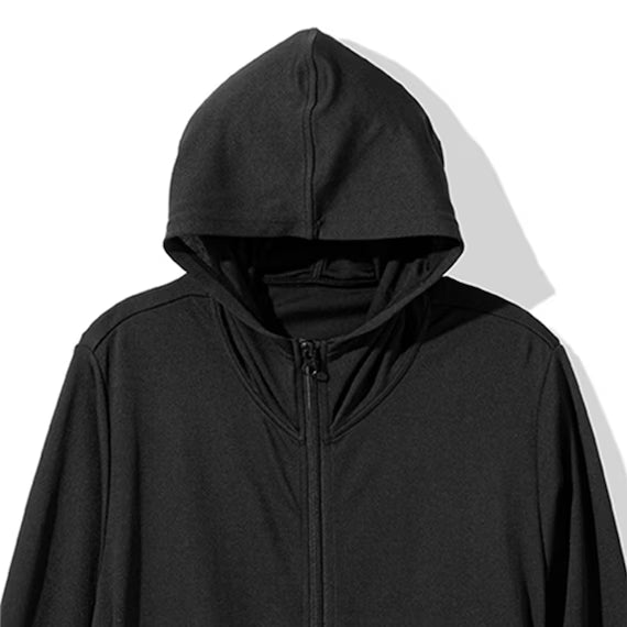 MENS UV CUT COOL HOODIE NE MESH BK LL