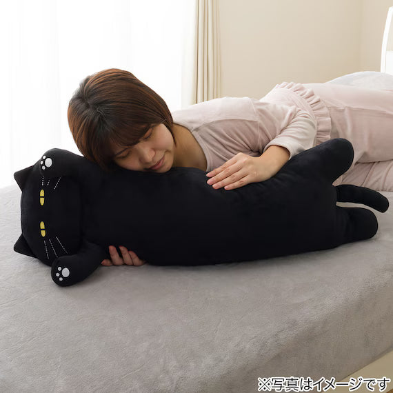 BODY PILLOW DECORATED CAT (BLACK T01)