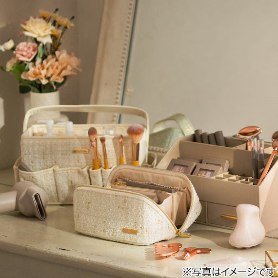 COSMETIC BASKET TWEED WH NT2501 L
