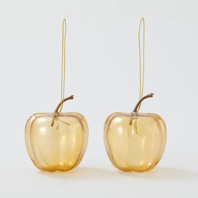 CHRISTMAS ORNAMENT APPLE S/2 60MM GOLD GPA-7002G N4ST