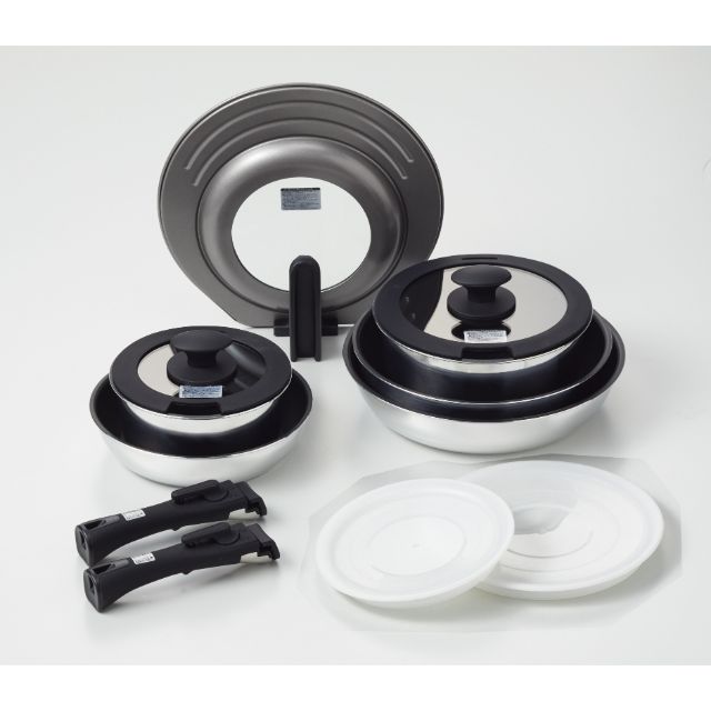 IH LIGHT POT & FRY PAN WITH DETACHABLE HANDLE 12-PCS SET KS2