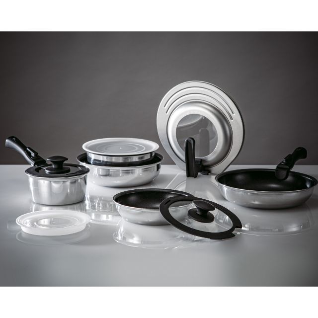 IH LIGHT POT & FRY PAN WITH DETACHABLE HANDLE 12-PCS SET KS2
