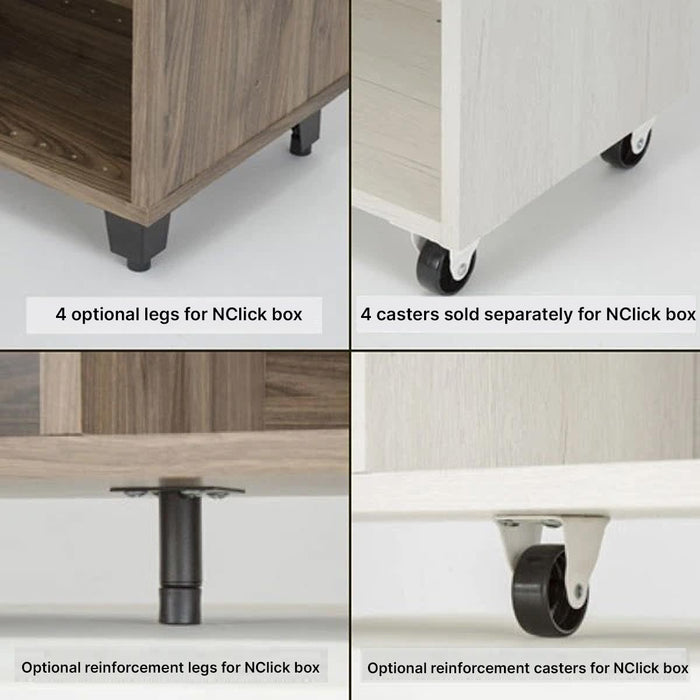 N-CLICK OPTIONAL CASTER 4-PCS WH