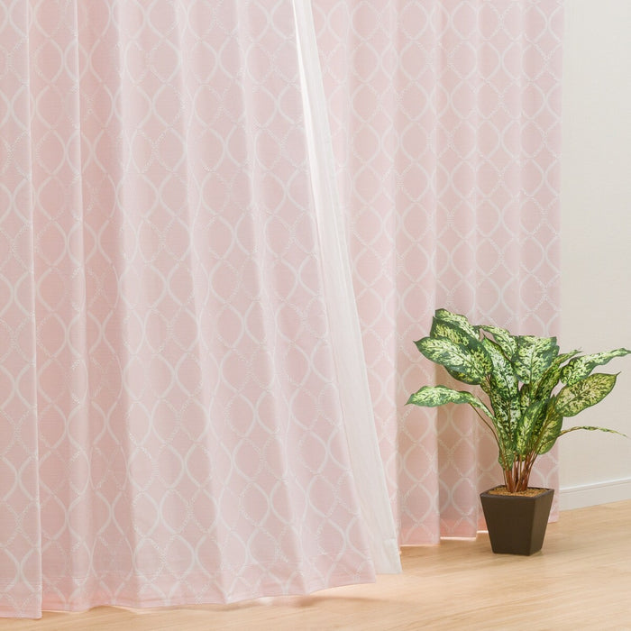 LINED BLACKOUT CURTAINS (PATTERN 2,  ROSE 100X135X2)