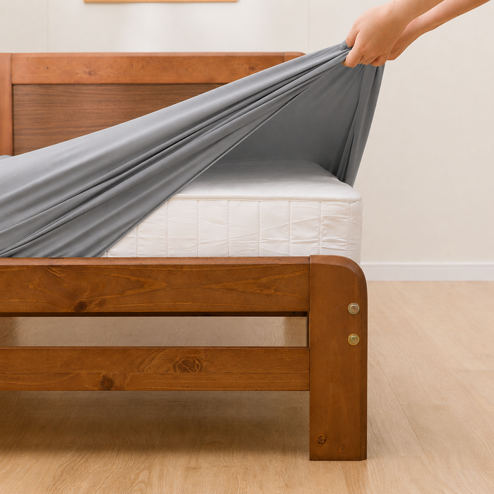 STRETCH FITTEDSHEET38 NFIT FT03 PLAIN GY GQ-K