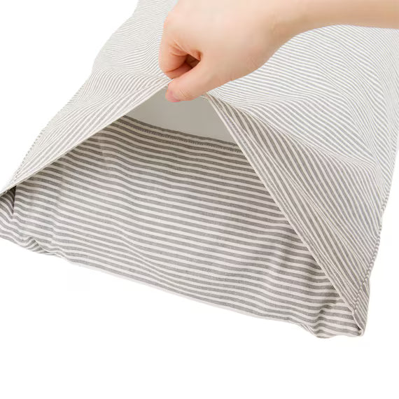 PILLOWER COVER COTTON WASH DGY ST SZ35