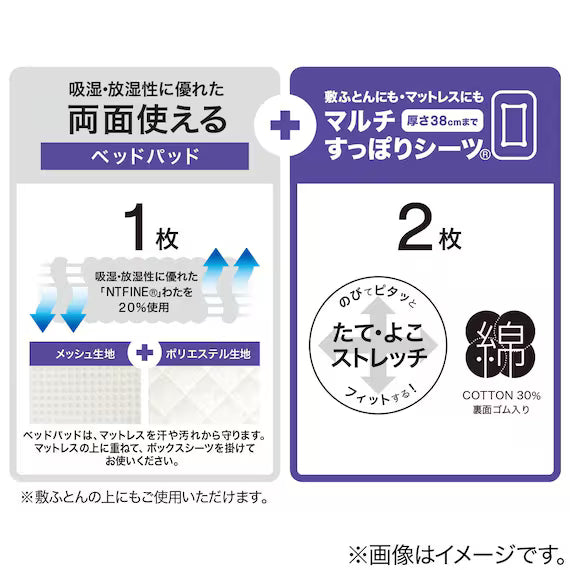 MESH MATTRESS PAD 3PSET Q B2202