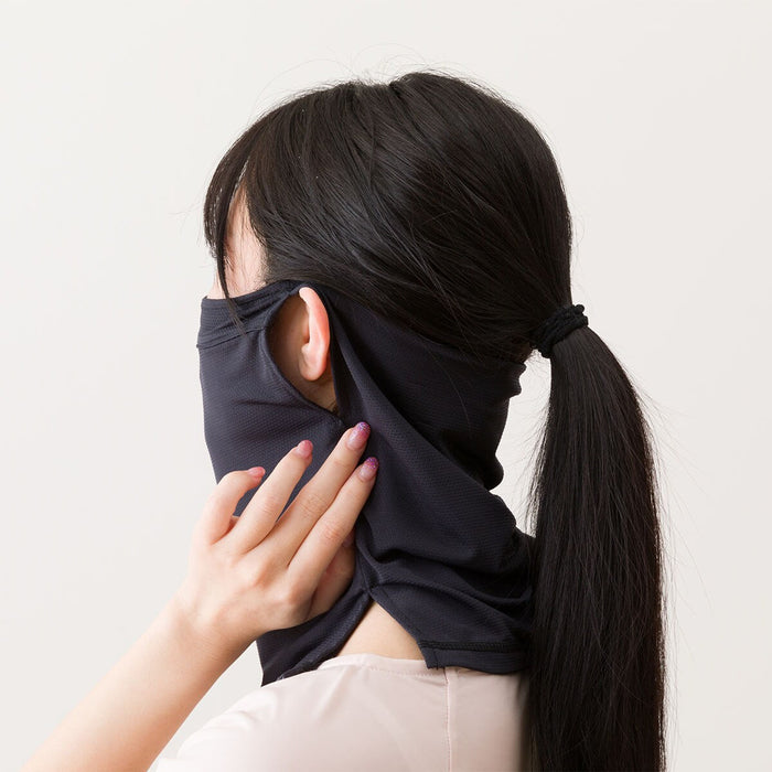 UNISEX UV-CUT COOL NECK & FACE COVER MESH BK