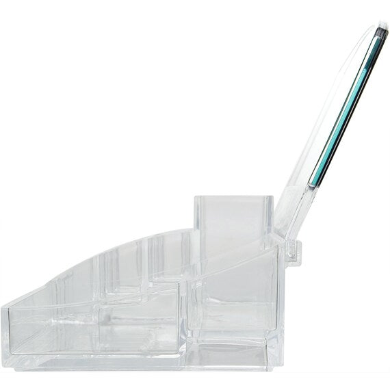 ACRYLIC COSMETIC CASE W / MIRROR LUCENT L W21.4XD18.5XH17