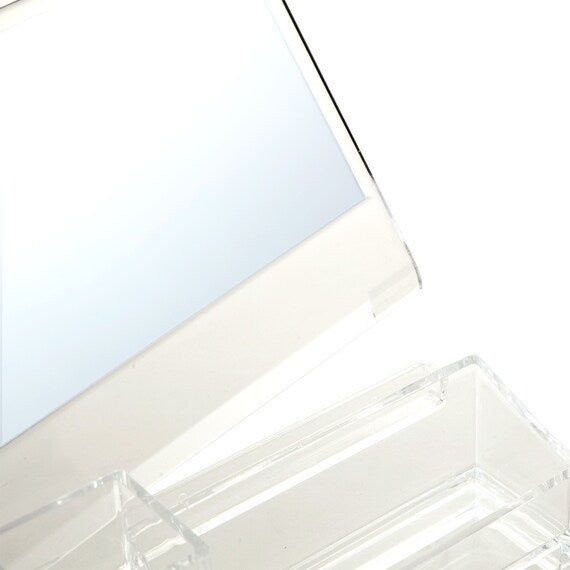 ACRYLIC COSMETIC CASE W / MIRROR LUCENT L W21.4XD18.5XH17