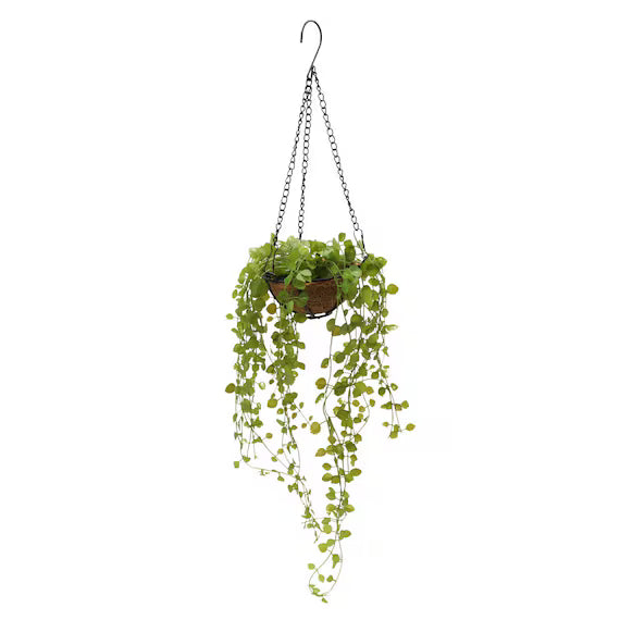 HEART SHAPE LEAVES IN HANGING METAL BOWL