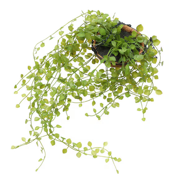 HEART SHAPE LEAVES IN HANGING METAL BOWL