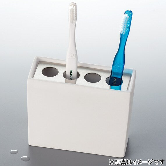 Porous Ceramic Tooth Brush Stand Square WH