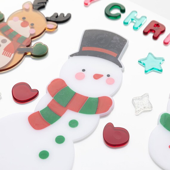 CHRISTMAS TPR WINDOW STICKER SNOWMAN&SANTA  N2TB