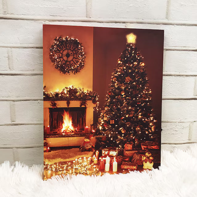 CHRISTMAS LED POSTER FIREPLACE / TREE N3ZF