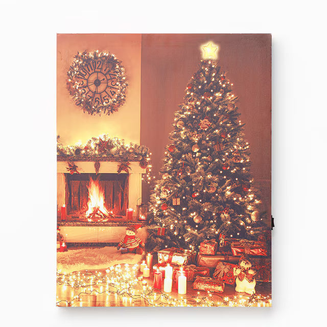 CHRISTMAS LED POSTER FIREPLACE / TREE N3ZF