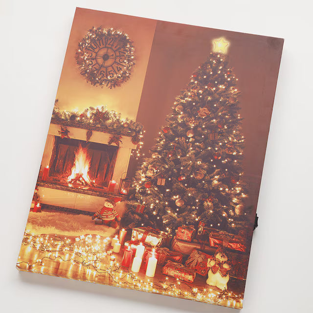 CHRISTMAS LED POSTER FIREPLACE / TREE N3ZF