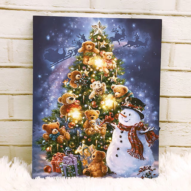 CHRISTMAS LED POSTER SNOWMAN / TREE N3ZF