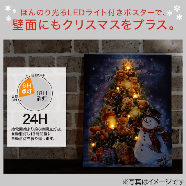 CHRISTMAS LED POSTER SNOWMAN / TREE N3ZF