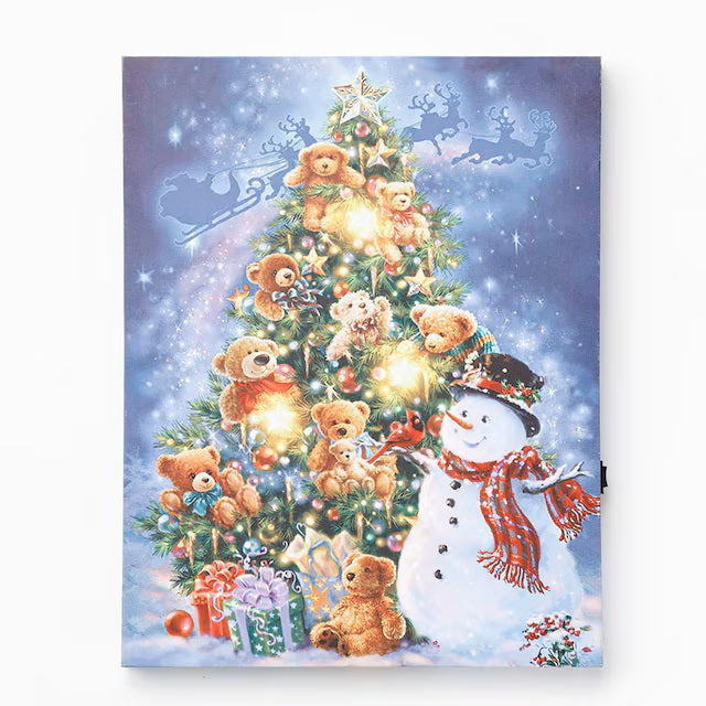 CHRISTMAS LED POSTER SNOWMAN / TREE N3ZF