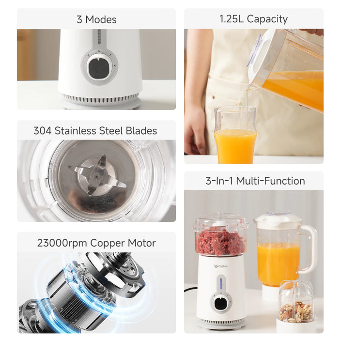 3 IN 1 FOOD PROCESSOR 005 380W 1.25L WHITE EU