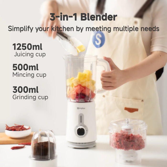 3 IN 1 FOOD PROCESSOR 005 380W 1.25L WHITE EU