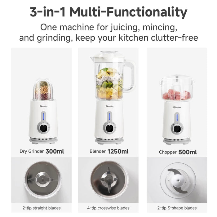 3 IN 1 FOOD PROCESSOR 005 380W 1.25L WHITE EU