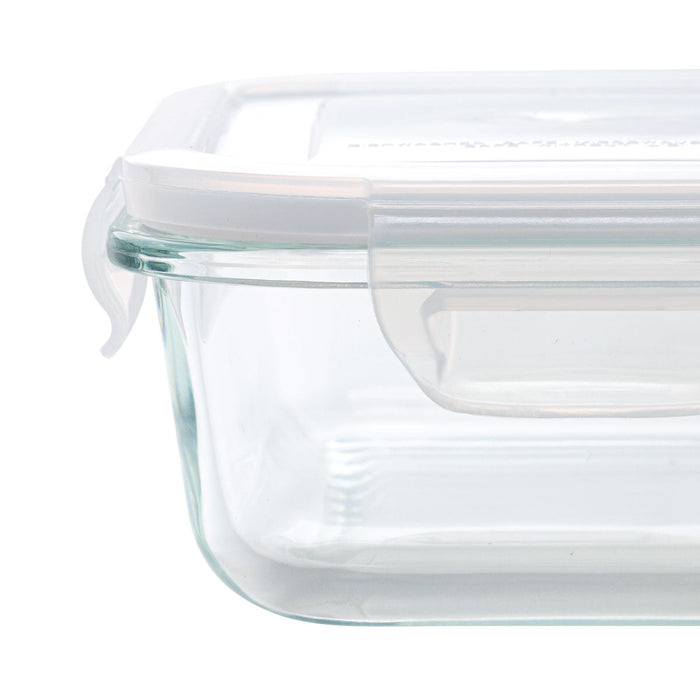 Glass Rectangular Stock Containers HEAT RESISTANT GLASS STORAGE CONTAINER 650ML RECTANGULAR