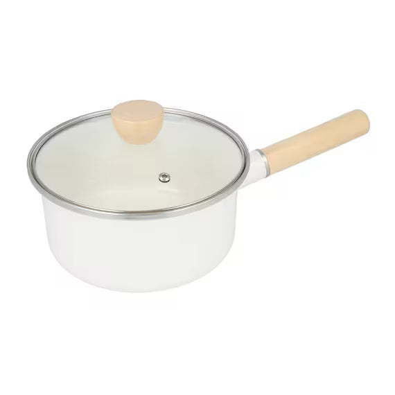 ENAMEL SAUCEPAN 18CM WH