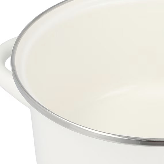 ENAMEL CASSEROLE 20CM WH