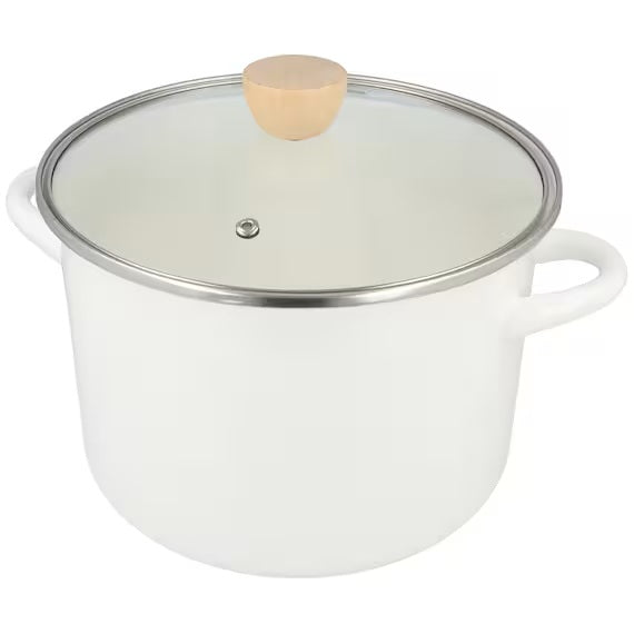 ENAMEL CASSEROLE 22CM WH