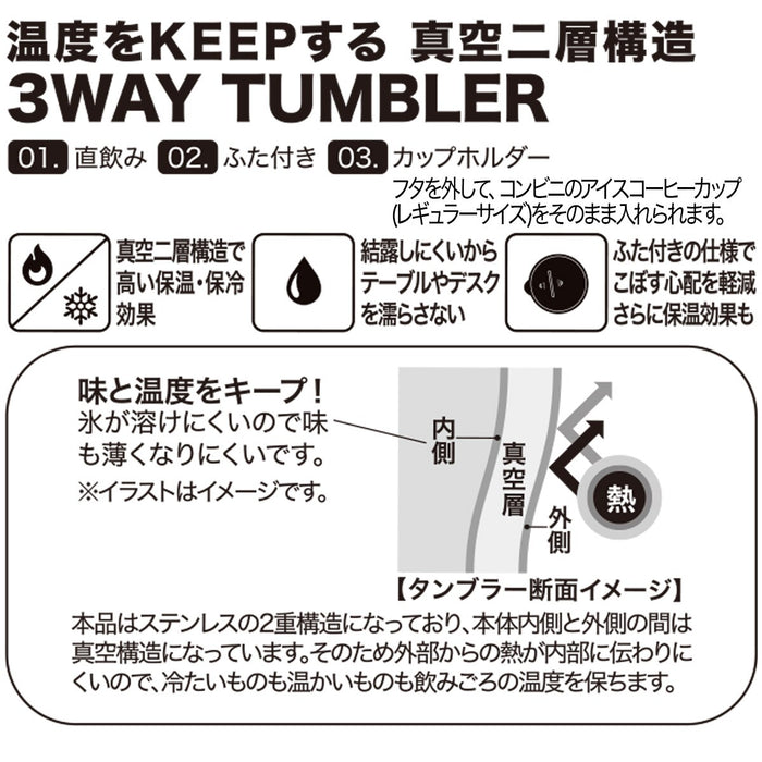 3-WAY TUMBLER L BK CV187-2