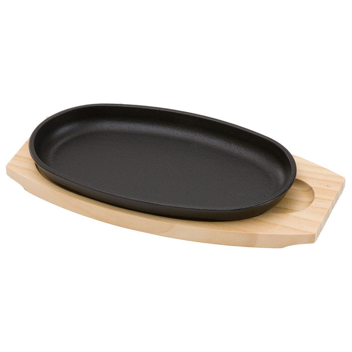 CAST IRON GRILL PLATE WITH WOODEN BASE XG995