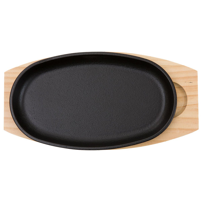 CAST IRON GRILL PLATE WITH WOODEN BASE XG995