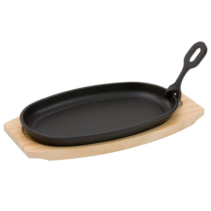 CAST IRON GRILL PLATE WITH WOODEN BASE XG995
