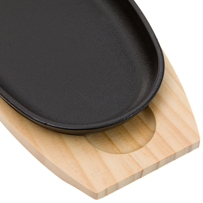 CAST IRON GRILL PLATE WITH WOODEN BASE XG995